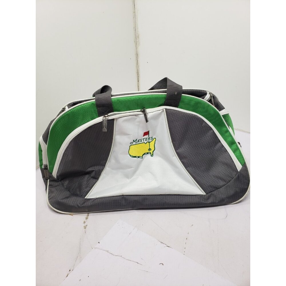 Authentic Masters Green White Grey Canvas Golf Tournament Duffle Bag With Strap